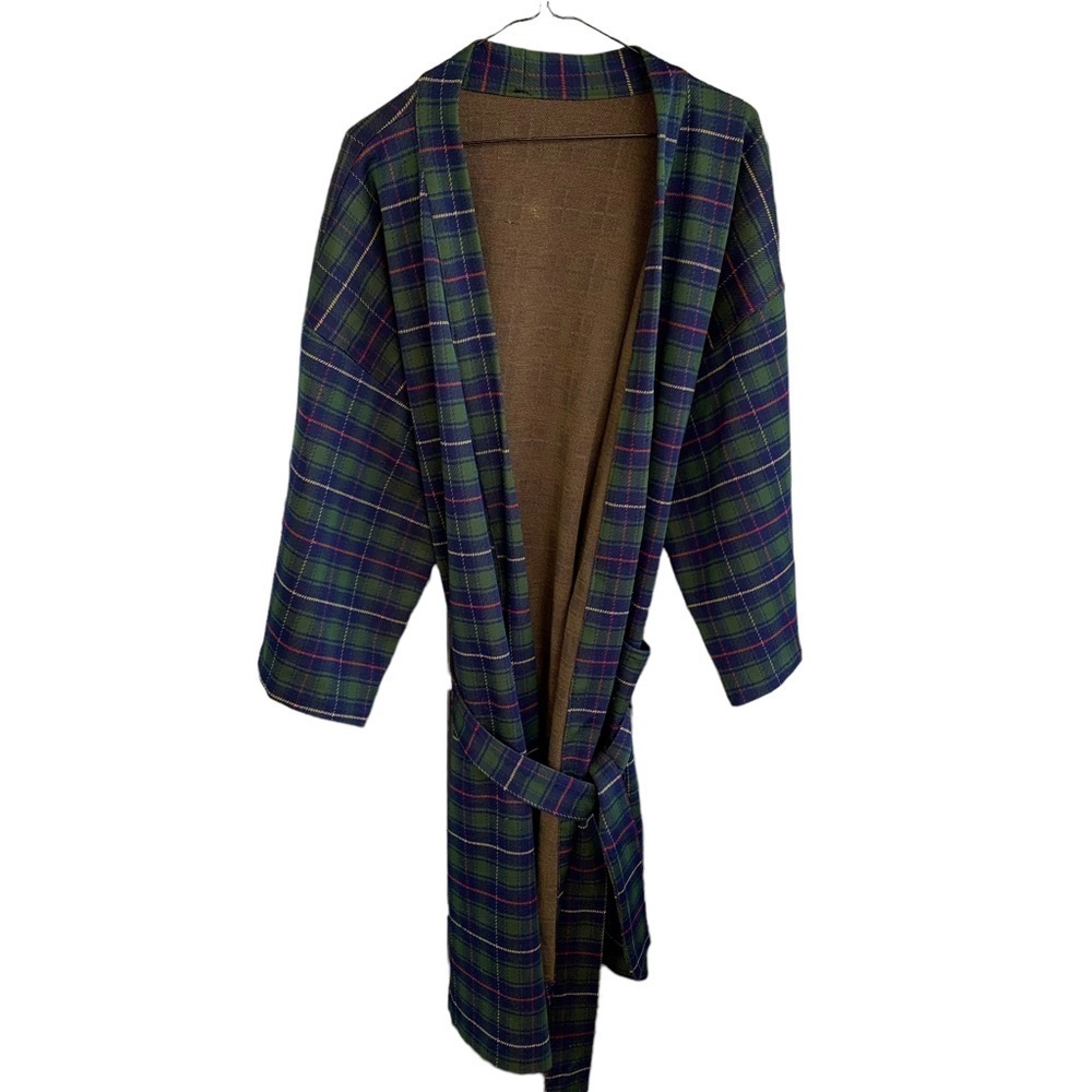 Vintage Plaid Robe Unisex Mens Women’s